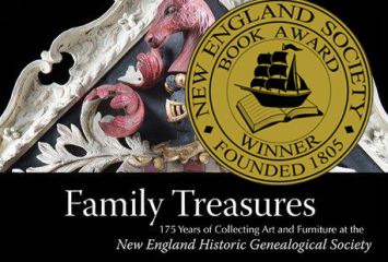Family Treasures book cover with New England Society Book Award seal